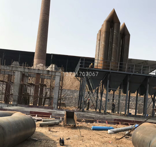 湖南岳陽(yáng)頁(yè)巖磚廠布袋除塵器施工中 湖南岳陽(yáng)頁(yè)巖磚廠布袋除塵器施工中